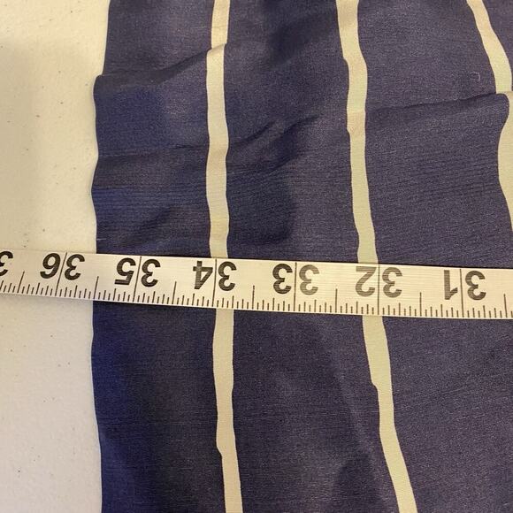 Kate Spade Short Sleeve 100% Silk Luxury Midi Shirt dress Navy White Striped Sz4 - Picture 3 of 12